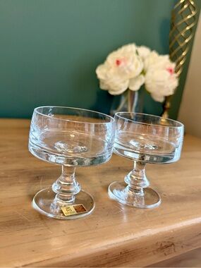 Spiegelau Crystal Dessert Coupes Set 2 West Germany Vintage Stemware